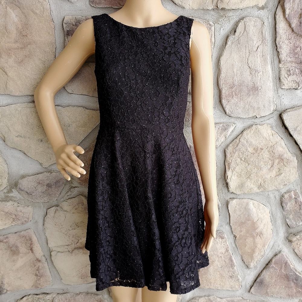 SPEECHLESS | Black A-Line Lacey Dress